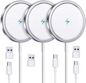 RYND 2025 Latest Magnetic Wireless Charger for iPhone: Mag Safe Charger Fast Charging Pad Compatible with iPhone 17 16 15 14 13 12 Pro Max Plus & Airpods 2 3 4Pro(3 Pack)