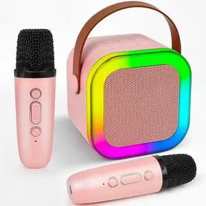 Karaoke Machine for Kids, Mini Karaoke Machine with 2 Wireless Microphones, 3, 4, 5, 6, 7, 8, 9,10,11,12 +Years Old Girl Boy Easter Christmas Birthday Gift Tiger Speaker Party Toys