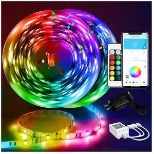 DAYBETTER Led Strip Lights 100 ft Smart with App Remote Control, 5050 RGB for Bedroom, Living Room, Home Decoration, Music Sync Color Changing for Room Party(2 Rolls of 50 ft)