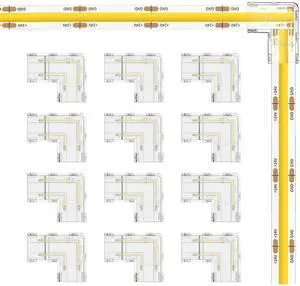 MIWISE 8mm Connectors Kit for 2-Pin COB LED Strip,12pcs Gapless L-Shaped/Corner Connectors,Solderless Extension Connectors for 5V/9V/12V/24V COB LED Strip Lights,for DIY Lighting Projects