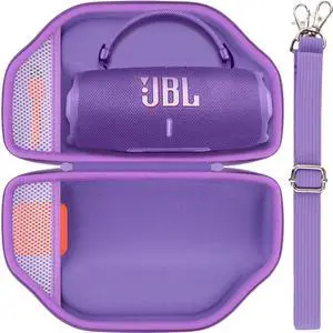 Baval Hard Portable Case Compatible with JBL Charge 6/Charge 5 Portable Waterproof Bluetooth Speaker(Purple Case)