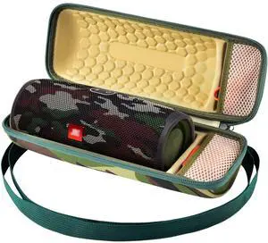 Hard Travel Case for JBL Charge 4/ Charge 5 Waterproof Bluetooth Speaker. Carrying Storage Bag Fits Charger and USB Cable - Squad Camo (Case Only)
