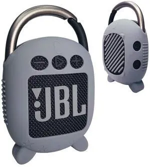 Silicone Cover Case for JBL Clip 4 Portable Bluetooth Speaker, Protective Carrying Case for JBL Clip 4 Portable Bluetooth Speaker Stand Up Holder (Grey)