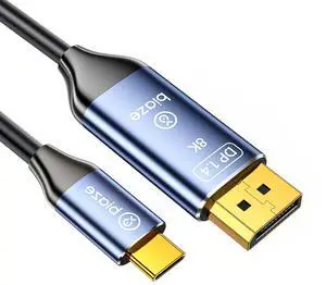 biaze USB C to DisplayPort 1.4 Cable 8K@60Hz 4K@240Hz, Unidirectional Thunderbolt 4/3 to DisplayPort Cord USB C to DP Cable 32.4Gbps for iPhone 15/16 Galaxy Laptop MacBook Pro/Air Monitor(3.3ft)