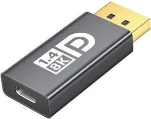 8K@60Hz USB C to DisplayPort 1.4 Adapter,Bidirectional Type C to Display Port Adapter,Thunderbolt 3/4 to DP Converter Compatible with MacBook,iPhone 15 16 17,iPad Pro,Samsung,Lenovo/HP/Dell/ASUS