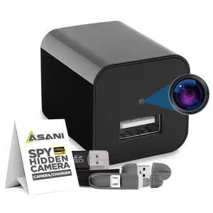 Asani Hidden Spy Camera USB Charger - Records Video ONLY - Home & Office Security Nanny Cam with Micro SD Card Slot, Motion Detection, 1080P Full HD Video, Ideal for Home Monitoring, Pets