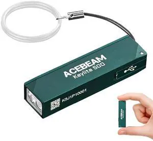 ACEBEAM Keylite 500 High Lumens Keychain Flashlight Rechargeable, Ultra-Compact Flat Pocket EDC Flashlight with Dual LEDs, 6 Modes, Type-C Charging, Small MINI Flash Light for Emergency, Home, Outdoor