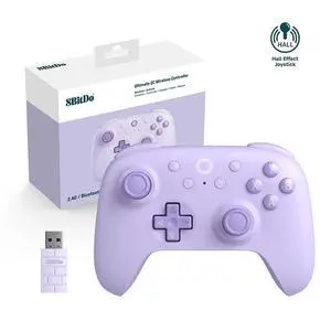 8Bitdo Ultimate 2C Wireless Controller for Windows PC & Android, Hall Effect Joysticks and Triggers, PC Controller with 1000 Hz Polling Rate, Remappable L4/R4 Bumpers, Purple