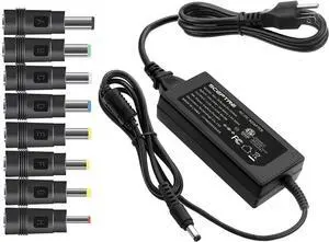Kado AC/DC Power Adapter 12V-4A 3A 2.5A 2A 1.25A 1A Power Cord 5.5x2.1mm with 8 Tips Made for Sceptre Monitor, Echo Smart Speaker & Display, Webcam, Router, Mini PC, Projector, CCTV, Bluetooth Speaker