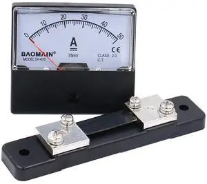 Baomain DH-670 DC 0-50A Analog Amp Panel Meter Current Ammeter with 75mV Shunt
