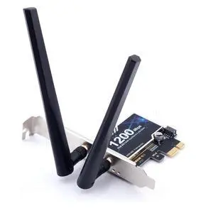 PCE-AC1200 PCIe WiFi Card,Dual Band Wi-Fi(2.4GHz + 5GHz) High Gain Antennas Beamforming PCIE WiFi Bluetooth Card with Low Profile Bracket for Desktop Gaming Office Compatible with Windows 11/10/8/7