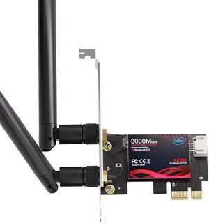 WiFi 6 PCIe Card for Gaming PC with Bluetooth 5.2,3000Mbps Ultra-Low Latency,WPA3 Security,4K Streaming/VR Ready'Windows 11/10 Dual Band Adapter