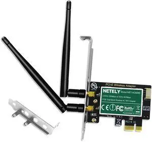 NETELY Dual Band Wireless-AC 1200Mbps PCIE WiFi Adapter with Bluetooth 4.2 for Windows 7, 8.x, 10, 11 64bit System Desktop PCs, 2.4GHz 300Mbps and 5GHz 867Mbps PCIE WiFi Card (NET-AC8265)