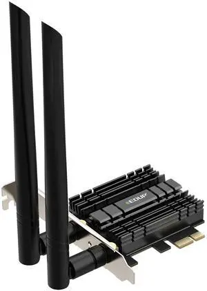 EDUP PCI-E WiFi 6 Network Card AX1800Mbps Bluetooth 5.2 Heat Sink 802.11AX 2.4Ghz/5.8Ghz Wireless PCIe Network Wi-Fi 6 Card PCI Express WiFi Adapters 6dBi Dual Band Antenna for Windows 11/10 64-bit