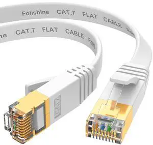 Ethernet Cable 15 ft, Cat7 High Speed Ethernet Cable, Flat LAN Patch Cords with STP RJ45 Connectors for Router, Modem, Faster Than Cat5e/Cat5/Cat6/Cat6e