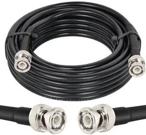 MOOKEERF BNC Cable 25ft,Low Loss KMR240 BNC Male to Male Coax Cable 50 Ohm for for Ham Radio, Network Analyzer, Modem, Oscilloscope, Signal Generator, Attenuator