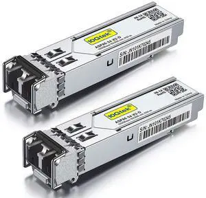 10Gtek 1.25G SFP 1000Base-SX Multimode LC Fiber Transceiver, 850nm MMF, 550m, for Cisco GLC-SX-MMD/SFP-GE-S, Meraki MA-SFP-1GB-SX, Fortinet, Ubiquiti UniFi UF-MM-1G, Mikrotik, TP-Link, Pack of 2