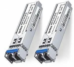 ipolex 1.25G SFP Single Mode LC Transceiver, 1000Base LX Fiber SFP Module, 1310nm SMF, for Cisco GLC-LH-SMD, Ubiquiti UF-SM-1G, Meraki, TP-Link TL-SM311LS and More, 2 Pack