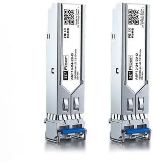 H!Fiber 1.25G Single Mode SFP LC Module, 1000Base-LX/LH Fiber Transceiver for Cisco GLC-LH-SMD, Meraki, Ubiquit UniFi, TP-Link, Fortinet, Intel, Netgear, Mikrotik and More (SMF,1310nm,20km,DDM) 2 Pack