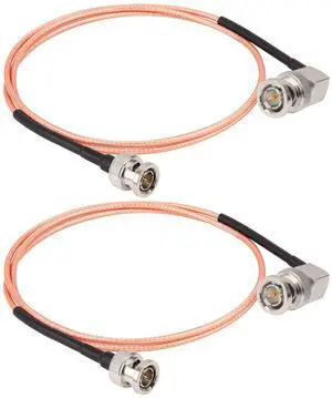 XRDS -RF SDI Cable 3FT 2PCS, Flexible BNC to BNC Right Angle Video Cable 75 Ohm RG179 BNC Male Extension Cable for 3G/6G HD SDI Camera Monitor Video Recorder SDI to HDMI Converter