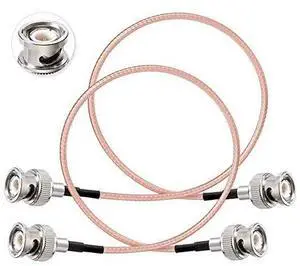 Superbat BNC Cable BNC Male to Male Connector Coaxial Cable (1ft, 50 Ohm) for Antenna Scanners or Handheld Ham Radios etc. 2pcs