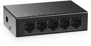 MokerLink 5 Port Gigabit Unmanaged Ethernet Switch, 4 x 100/1000Mbps Ports and 1 Gigabit Uplink, Home Office Network Hub Splitter, Metal Desktop & Wall Mount Network Switch