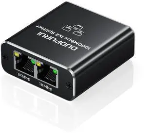 DUOPURUI Ethernet Splitter 1 to 2,1000Mbps High Speed Network Splitter,LAN Splitter 2 Port with USB Power Cable,for Cat 5/5e/6/7/8 Cable [2 Devices Simultaneous Networking] (Ethernet Splitter 1 to 2)