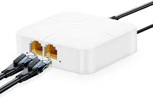 1 to 2 Gigabit Ethernet Splitter, 100/1000Mbps, Network Hub RJ45 Internet LAN Splitter with USB Cable, for Cat5/5e/6/7/8 Cables