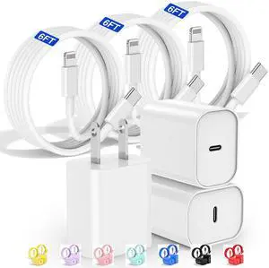 Fast Charger for iPhone Charger Fast Charging 6ft Lightning Cable,for iPhone 14 13 12 Pro Max Charger Fast Charging with 20w USB C Charger Block,Type C to Lightning Cord for iPhone 11 Pro Max/XS-White