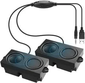 MEIRIYFA Computer Speakers for Desktop PC Laptop, Mini PC Computer Speaker USB Powered 3.5mm AUX Jack Input with Volume Control, HiFi Stereo PC Loudspeaker for Desktop Tablet (Black, 1.2M)