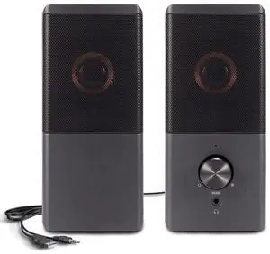 ROSON Computer Speaker, Compact Size Speaker with Headphone Jack, Enhanced Bass and Volume Control, Stereo 2.0 USB Powered 3.5mm Aux Multimedia Speakers for Laptop/Desktop/Tablets/Phone