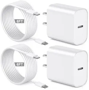 [Apple MFi Certified] iPhone Charger Fast Charging 6FT Compatible for iPhone 14/13/12/11 Pro Max/Xs Max/XR/X 2Pack 20W Type C Fast Charger Block with 6FT USB C to Lightning Data Sync Charging Cable