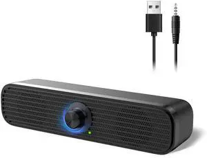 1Mii Computer Speakers for Desktop Laptop Tablet, USB Powered PC Speakers, Small Speakers Wired with Volume Control for Cellphone Pad MP3, Stereo Sound with 3.5mm Audio Plug for Windows Mac Linux PCs 1Mii Computer Speakers for Desktop Laptop Tablet, USB Powered PC Speakers, Small Speakers Wired with Volume Control for Cellphone Pad MP3, Stereo Sound with 3.5mm Audio Plug for Windows Mac Linux PCs