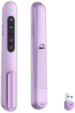 QUI Presentation Clicker for PowerPoint, RF 2.4GHz USB Wireless Presenter Remote with Volume Control, PowerPoint Clicker Slide Advancer for Mac, Windows, Laptop, Keynote