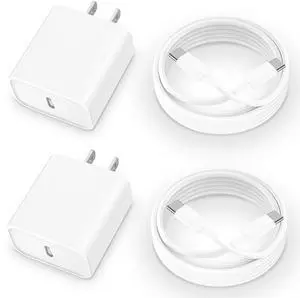 [Apple MFi Certified] iPhone 17 16 Charger Fast Charging, 20W USB C Fast Charger Block with 2Pack 6ft Long USB C Charging Cable Cord for iPhone 17/Air/17 Pro Max/16 Plus/16 Pro/15 Plus, Airpods, iPad
