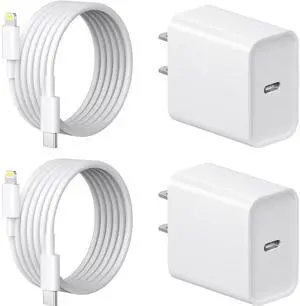 iPhone 14 13 12 11 Fast Charger USB C Wall Charger [2-Pack] 6FT Fast Charging Cable Compatible with iPhone 14/14 Pro/14 Pro Max/iPhone 13/12/11/X/8/7/6/iPad Pro/Mini/AirPods