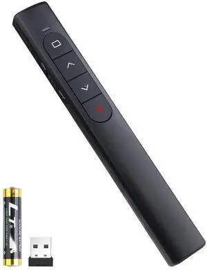 Wireless Presenter Remote, Presentation Clicker with Hyperlink & Volume Remote Control PowerPoint Office Presentation Clicker for Keynote/PPT/Mac/PC/Laptop(Battery Included)