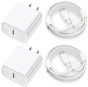 iPhone Charger Fast Charging [MFi Certified] 2Pack 20W Type C Fast Charger Block with 6FT USB C to Lightning Cable for iPhone 14 13 12 11 Pro Max/Xs Max/XR/X/8/8 Plus/SE, iPad, AirPods