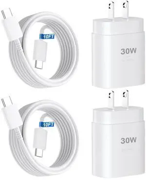 iPhone 17 16 15 Charger Fast Charging,30W USB C iPhone 17 16 15 Pro Max Charger Block & 10FT Long Type C Cable Cord for iPhone 17/17 Air/17 Pro/17 Pro Max/16/16 Pro/16 Pro Max/15/15 Pro Max,White