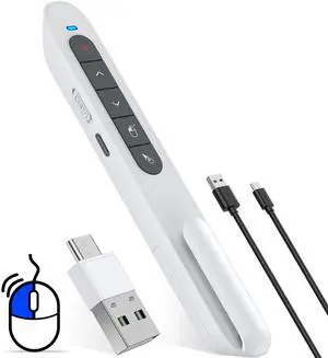 Air Mouse Clicker for Presentation Rechargeable Presenter Clicker Remote for Classroom Teacher, RF 2.4GHz USB Wireless Presenter Clicker PPT Slide Advancer for Mac, Windows, Laptop, Keynote Air Mouse Clicker for Presentation Rechargeable Presenter Clicker Remote for Classroom Teacher, RF 2.4GHz USB Wireless Presenter Clicker PPT Slide Advancer for Mac, Windows, Laptop, Keynote