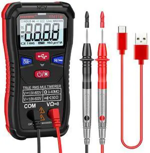 KeenWise Rechargeable Digital Multimeter Tester, 4000 Counts, Smart Measurement, Type-c Interface, Measures AC/DC Voltage, Ohm Volt Amp Meter, Non-Contact Voltage Tester Function, Resistance