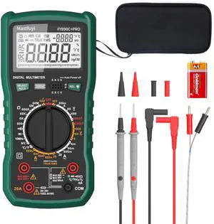 Mastfuyi Digital Multimeter, Solar Multimeter, Automotive Multimeter 2000V AC/DC Voltage, 20A AC/DC Current, Non-Contact Voltage Tester TRMS 6000 Smart Burnout-Proof Electrical Tester