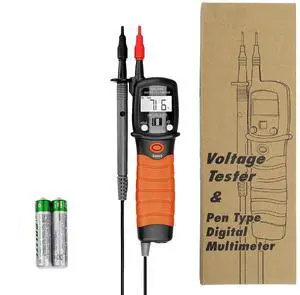 Pen Voltmeter Multimeter, AIOMEST 600V AC/DC Voltage Tester, Resistance 20M Ohm Meter, Electrical Continuity Tester with Audible Sound, Diode Test, Digital VOM Volt Meter AI-38B