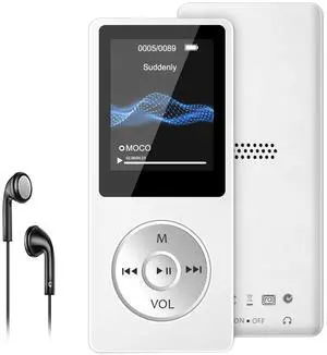 MP3 Player with Bluetooth 5.0, 1.8 inch Screen Portable Music Player with HD Speaker, HiFi Music Supports FM Radio, Voice Recorder, Supports Expanded Up to 128GB(White, 32GB) MP3 Player with Bluetooth 5.0, 1.8 inch Screen Portable Music Player with HD Speaker, HiFi Music Supports FM Radio, Voice Recorder, Supports Expanded Up to 128GB(White, 32GB)