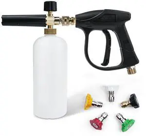 Pressure Washer Gun with Foam Cannon, 1/4 Inch Quick Connector with 5 Pcs Nozzle Tips,Pressure Washer Accessories Kit for Car Washing and Cleaning