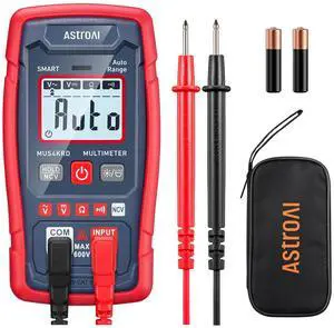 AstroAI Multimeter Tester 4000 Counts, Smart Measuring Mode, Auto-Ranging Digital Volt Meter, Fast Accurately Measures AC/DC Voltage, Resistance, Continuity, Supports a Non-Contact Voltage Function