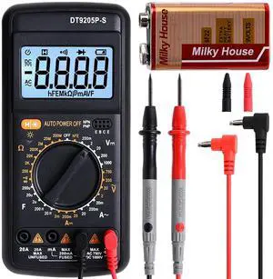 Digital Multimeter Tester, Multimeter Tester Pocket Voltmeter, Multi Tester Digital, Electric Tester with Backlight LCD Data Hold, Voltage Tester Power Continuity Tester with AC/DC Ohm Volt Amp Diode