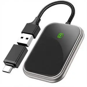 Wireless Carplay Adapter for Apple iPhone [Stable Transmission & No Delay] Convert Wired to Wireless CarPlay Adapter Plug & Play Applies to Cars Since 2016 & Phone with iOS10+ Black