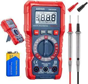 AstroAI Digital Multimeter Voltage Tester, TRMS 2000 Counts Volt Meter; Fast and Accurately Measures AC/DC Voltage & Current, Resistance, Diode, Continuity and NCV (DM200M)