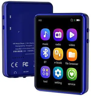 Bluetooth MP3 Player,Touch Screen Portable Digital Mp3 Music Players with Speaker, FM Radio,Recording,HiFi Sound,up to 128GB Expand, for Running,Sports,Travel,Blue,32GB Bluetooth MP3 Player,Touch Screen Portable Digital Mp3 Music Players with Speaker, FM Radio,Recording,HiFi Sound,up to 128GB Expand, for Running,Sports,Travel,Blue,32GB